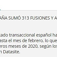 Espaa sum 313 fusiones y adquisiciones hasta febrero